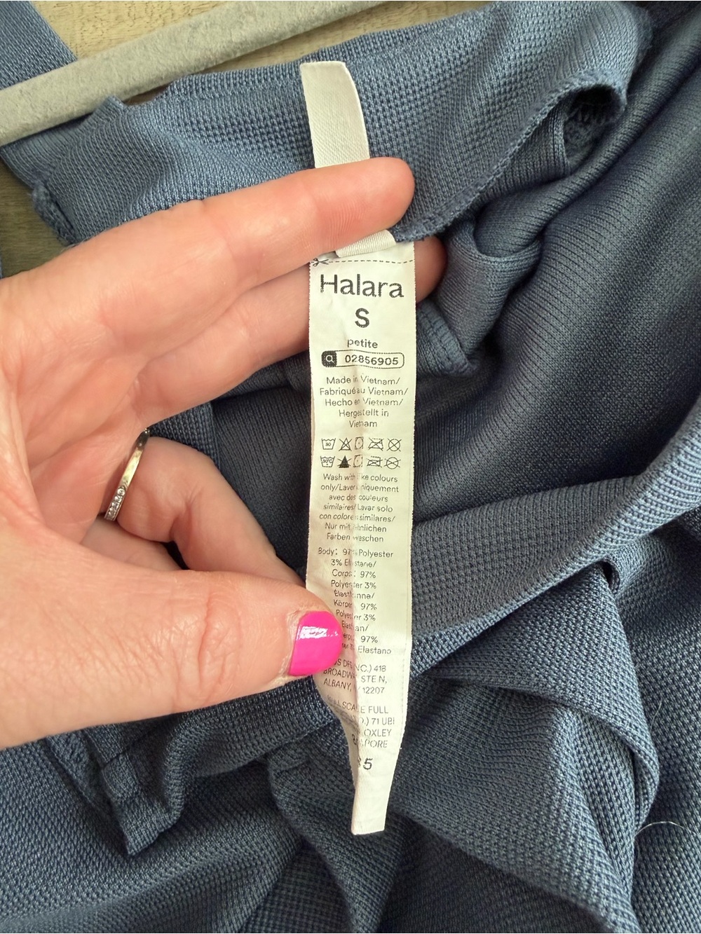 Halara Pockets Waffle Casual Overalls Wide Leg  Mountain Spring Blue Small P - Picture 6 of 6